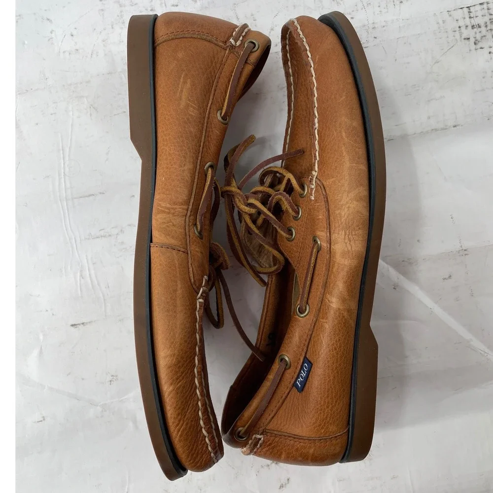 Polo Ralph Lauren Boat Shoes Merton 10 Brown